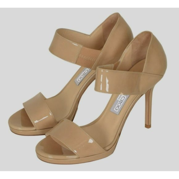 Jimmy Choo Shoes - JIMMY CHOO platform pumps patent leather in Neutral/beige size 9.5 ALANA